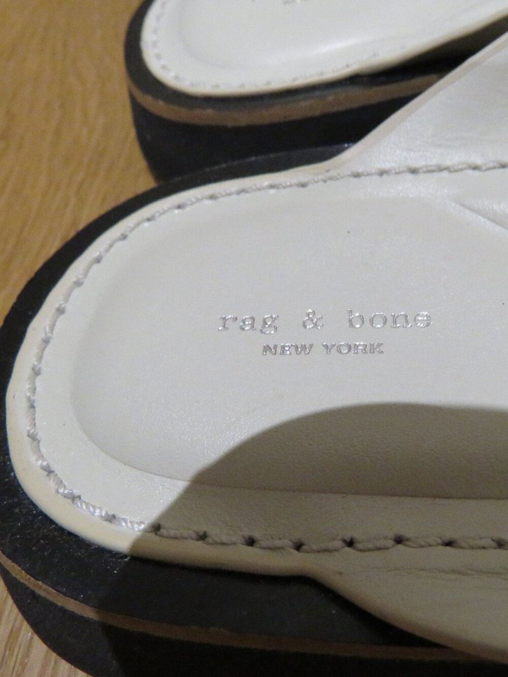 RAG & BONE Parker Thong Sandal Shoe Antique White US 6.5 Minimalist Quiet Luxury - Picture 9 of 13